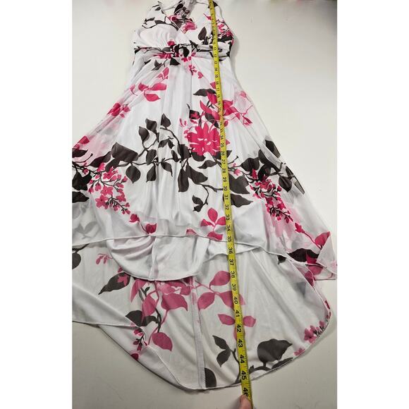 NWT Speechless pink and white sundress halter tie v neck lined sheer M open back - Picture 6 of 7